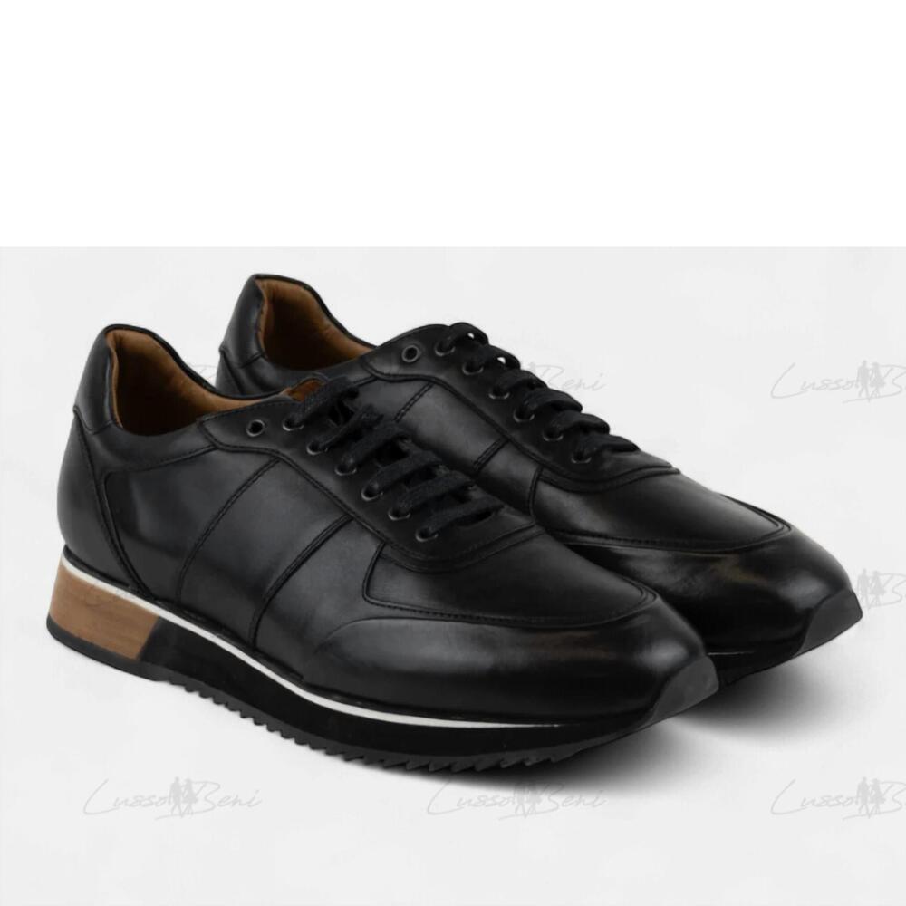 NEW LUSSO BENI men's zeno sneakers in black